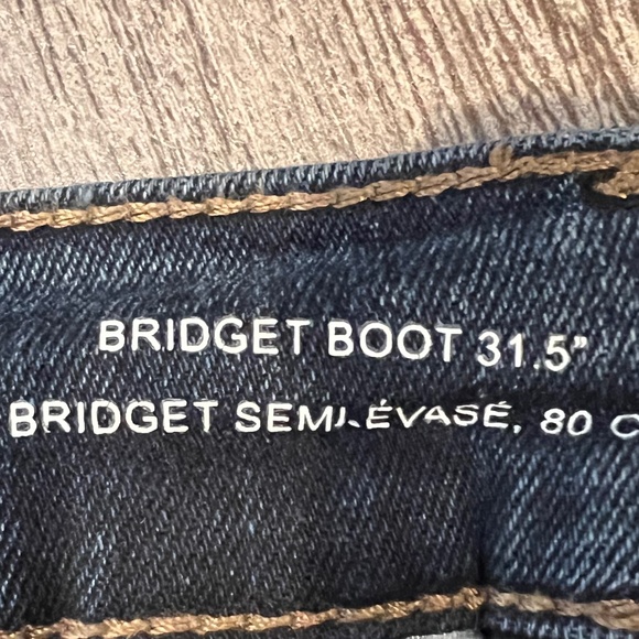 DL1961 Bridget Boot Highrise 31.5 Jeans Raw Edge Size 29 Dark Wash - Picture 8 of 9
